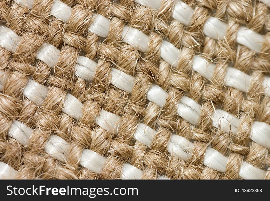 Close up view of sackcloth material