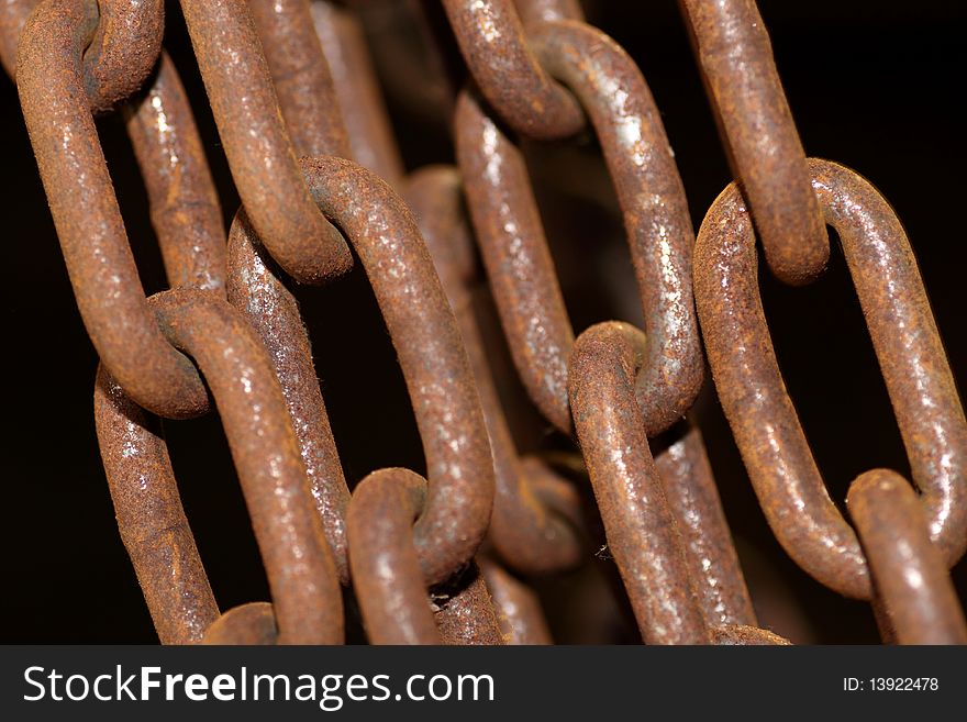 A photograph of a rusty Chains of near