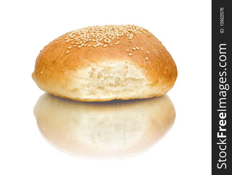 One bread isolated on the white background