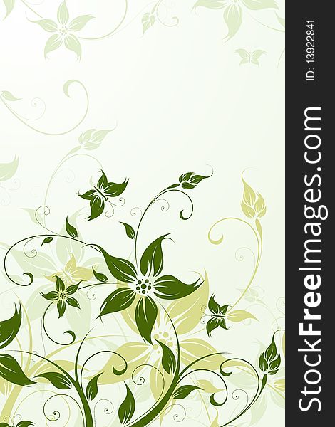 Abstract Background with flowers and butterfly for your design. Abstract Background with flowers and butterfly for your design