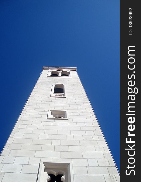 Bell tower of catholic church, Croatia. Bell tower of catholic church, Croatia