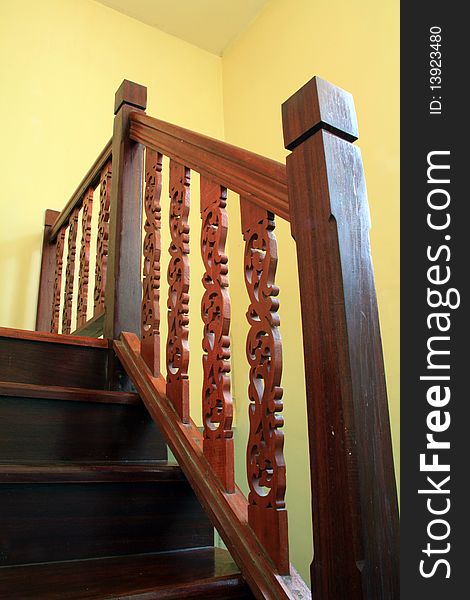 Wood railing for modern home