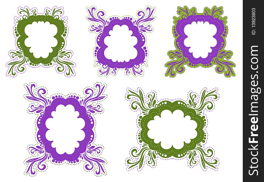 Green and purple frames