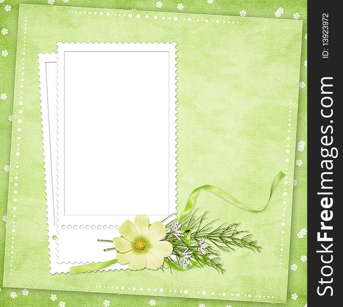 Card For The Holiday  With Flowers