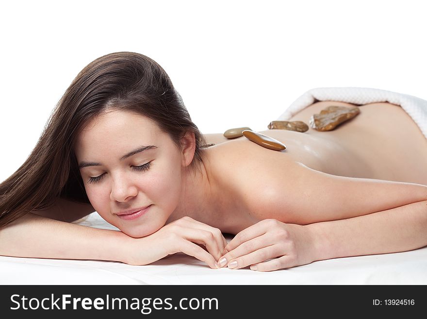 Beauty girl spa on white background