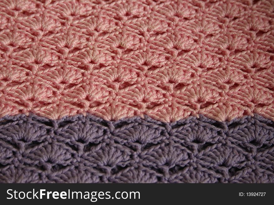 Pattern crochet yarn cotton pink and purple. Pattern crochet yarn cotton pink and purple