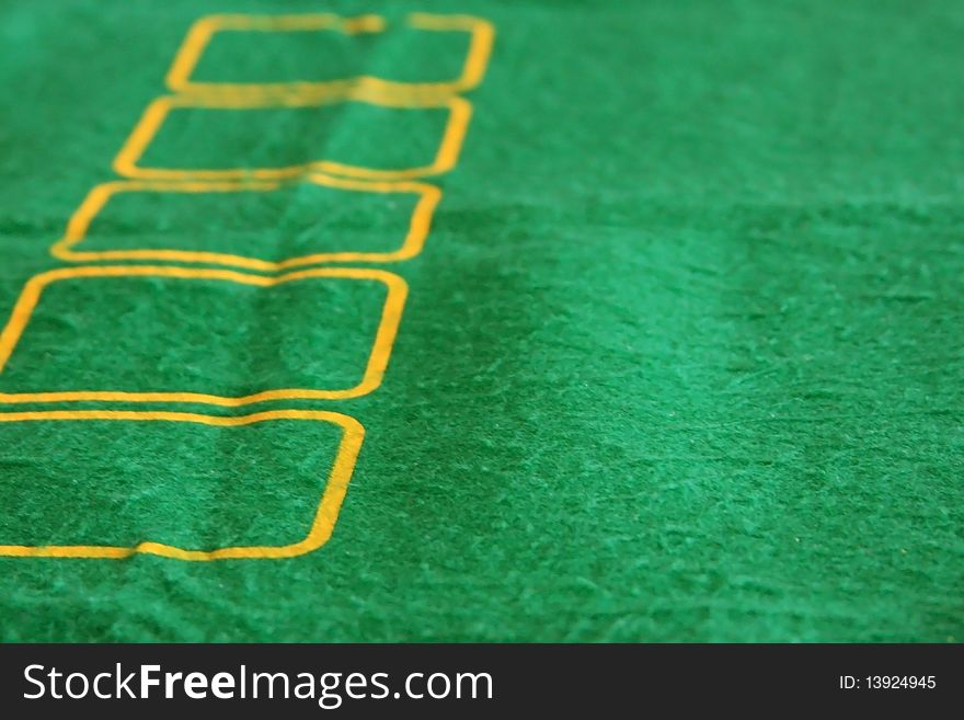 Close-up of a Texas hold`em poker table