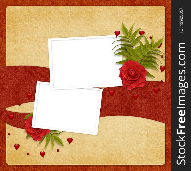 Card for the holiday with flower on the abstract background
