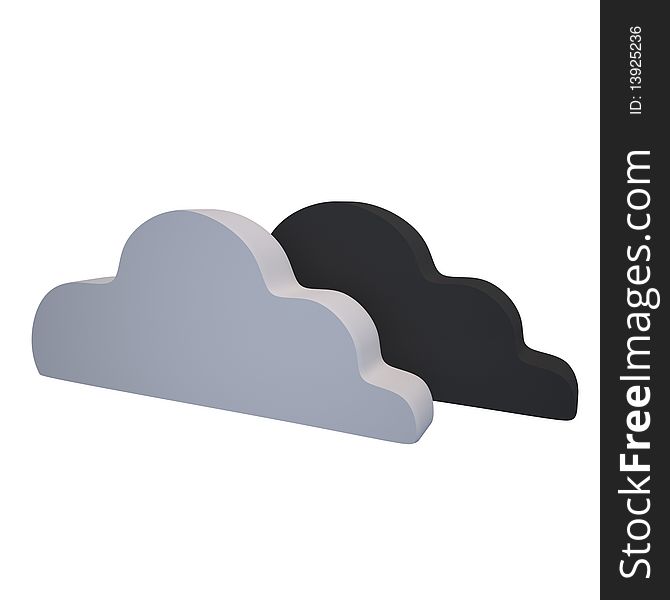 3d rendering cartoon cloud with white background