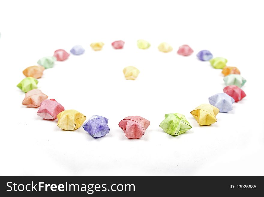 Color lucky stars origami circle