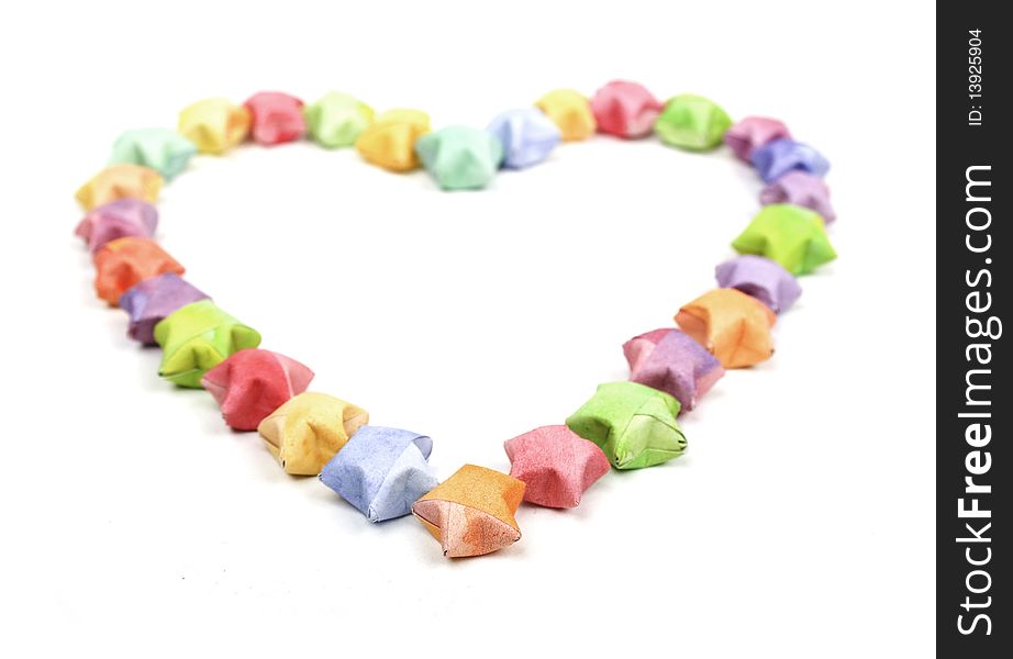 Color Lucky Stars Origami Heart