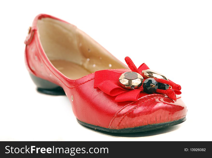 Red shoes for women on a white background