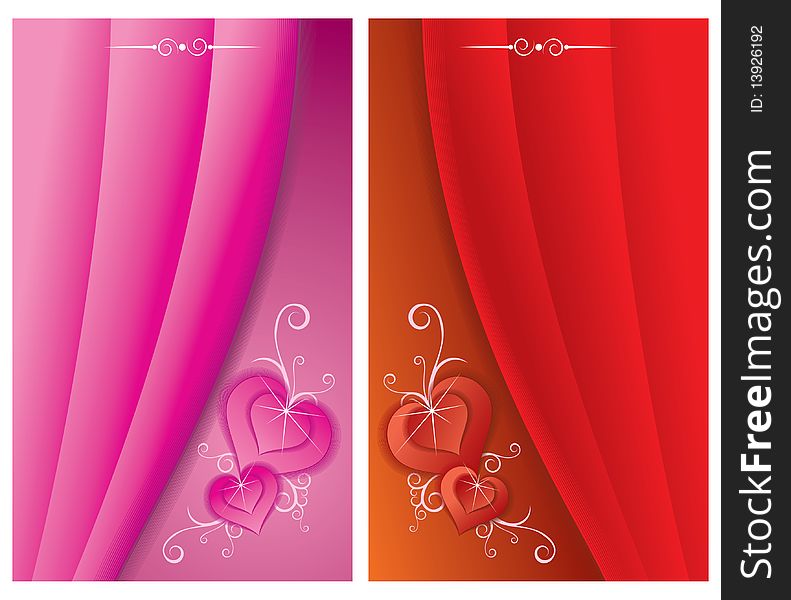 Two beauty red card backgrounds. Two beauty red card backgrounds