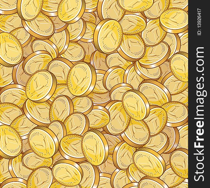 Gold coins background(vector available). Gold coins background(vector available)