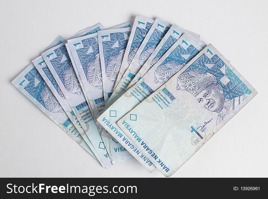 Malaysian RM1 Ringgit bill, monetary legal tender. Malaysian RM1 Ringgit bill, monetary legal tender