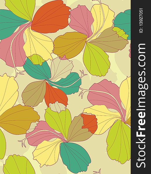 Seamless background with abstract flowers. Ready to use as swatch. Seamless background with abstract flowers. Ready to use as swatch.