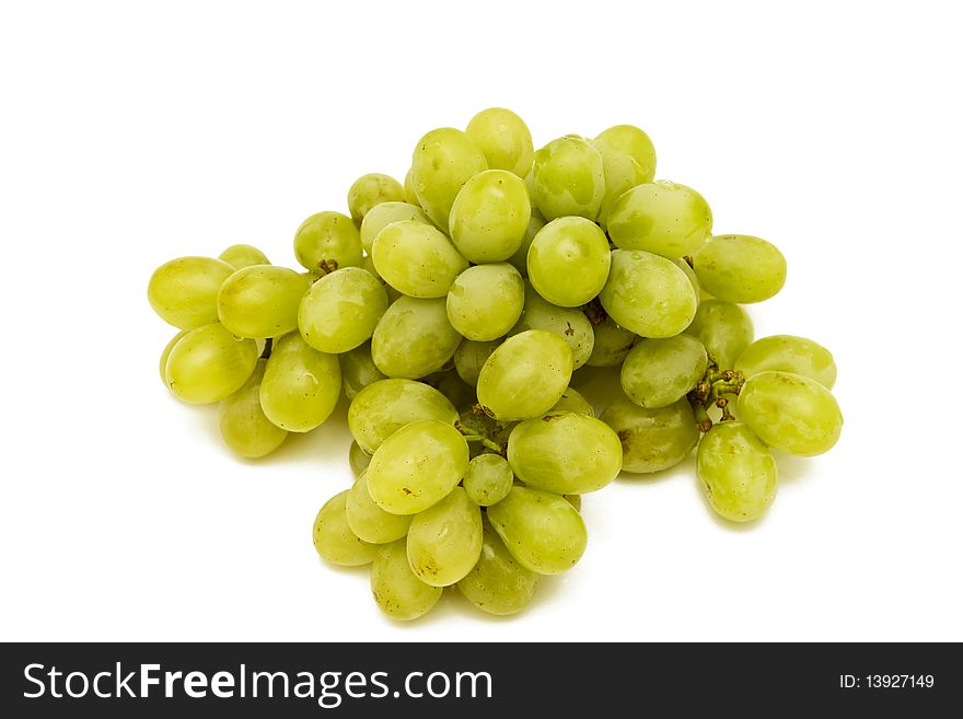 White grapes isolated on a white background