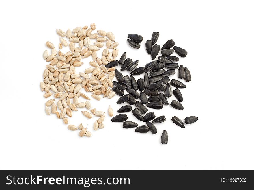 Sunflower seeds and sunflower clean seeds. Sunflower seeds and sunflower clean seeds