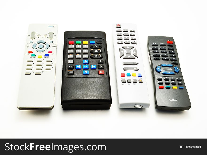 Image of a small group of television panels isolated on a white background. Image of a small group of television panels isolated on a white background
