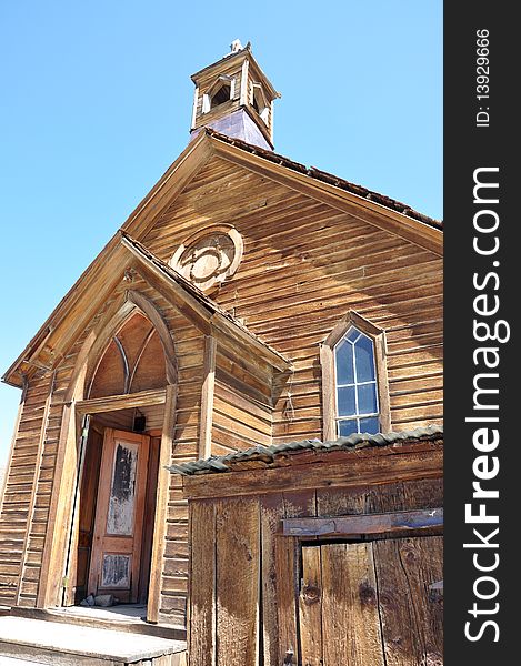 Church in the ghost town of Bodie, California, USA