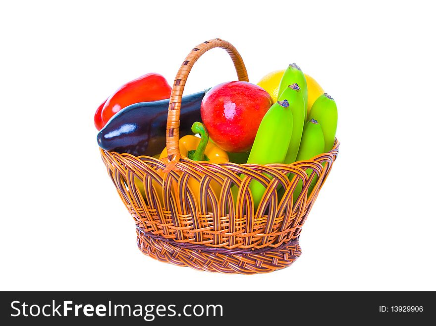 Basket With Vegetables And Fruit