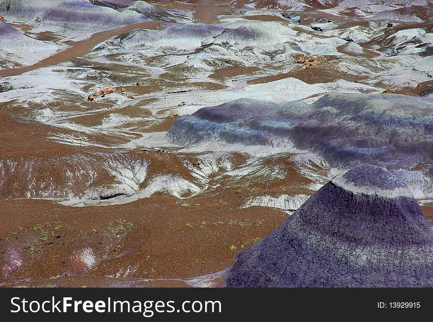 Landscape of Petrified Forest, Ariz, western USA
