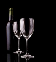 Bottle And Glass Of Red Wine Stock Images Bottle And Glass Of Red Wine Stock Images