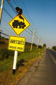 Rail Traffic Sign Alertness. Royalty Free Stock Photos Rail Traffic Sign Alertness. Royalty Free Stock Photos