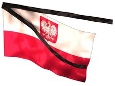 Poland Mourning Flag Stock Image