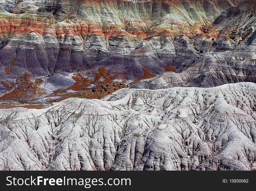 Landscape of Petrified Forest, Ariz, western USA