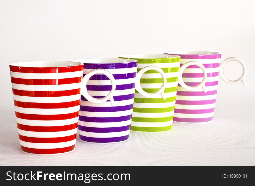 Cups for milk colored stripes