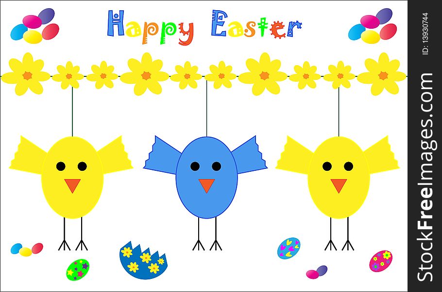 Happy Easter Card Chicks
