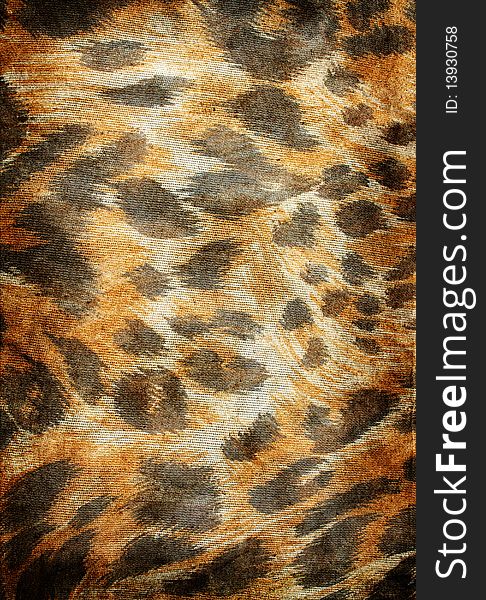 Grunge tiger on stained paper background. Grunge tiger on stained paper background