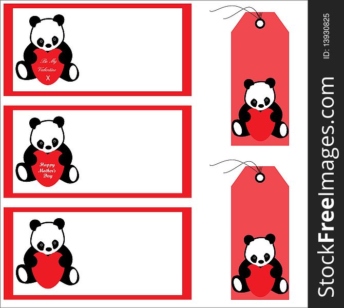 Panda Bear Banners and labels