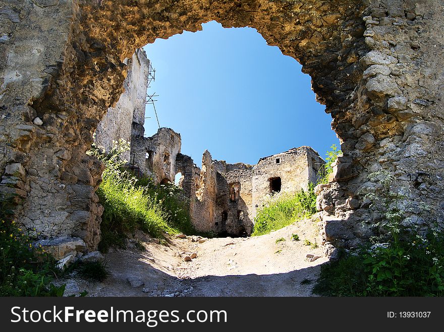 Ruins of lietava castle - gothic castle in slovakia