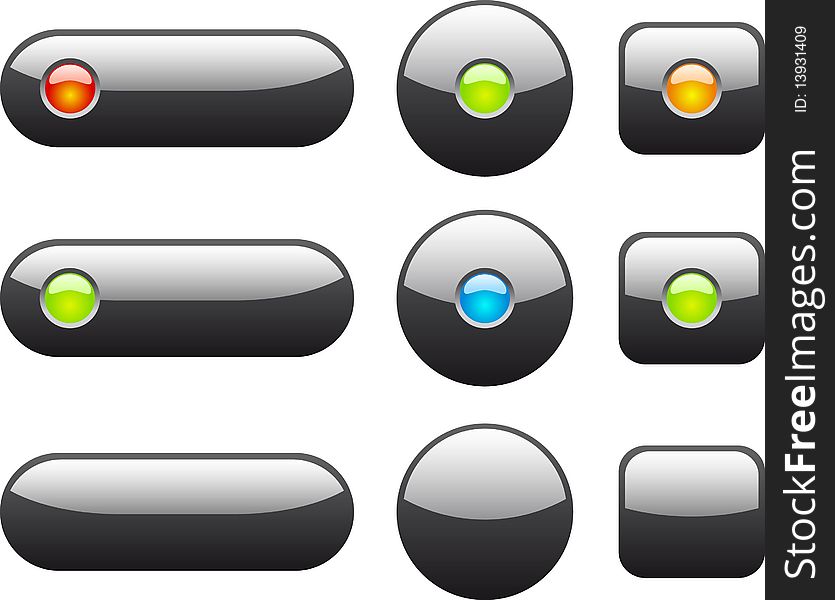 Collection of color web buttons. Collection of color web buttons.
