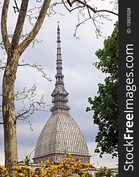 A view of the symbol of Turin, the Mole antonelliana, home of the International Museum of Cinema. A view of the symbol of Turin, the Mole antonelliana, home of the International Museum of Cinema