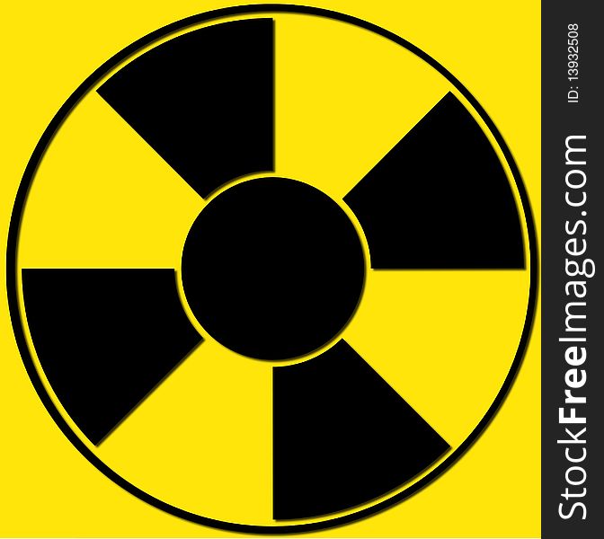 Black yellow radiation fan, radioactive