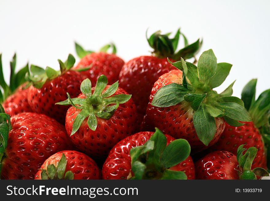 Bunch of red strawberry with white background. Bunch of red strawberry with white background