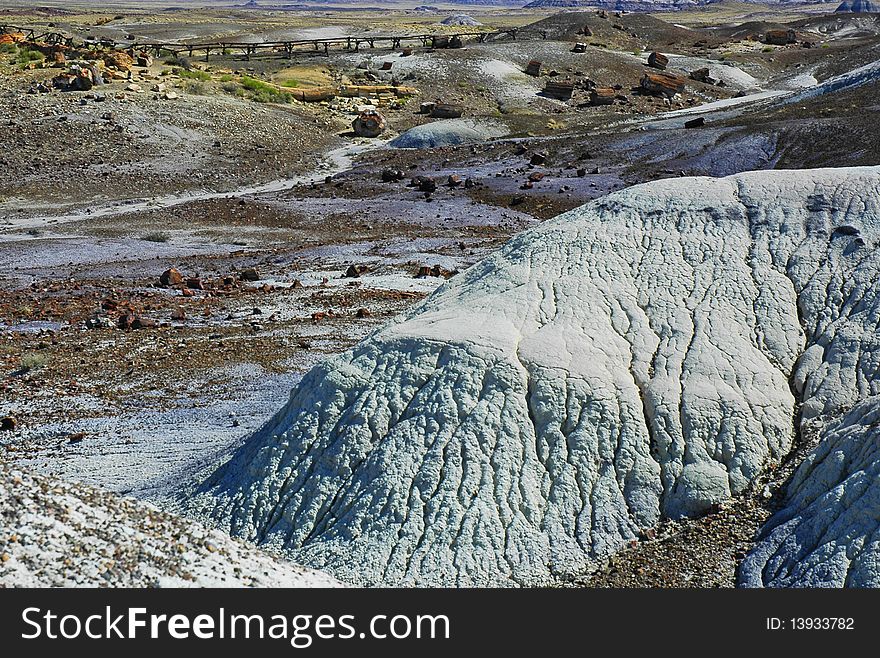 Landscape of Petrified Forest, Ariz, western USA