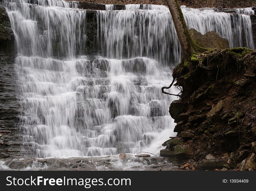 Beautiful Jackson Falls waterfall in Chartersville, Tennessee.