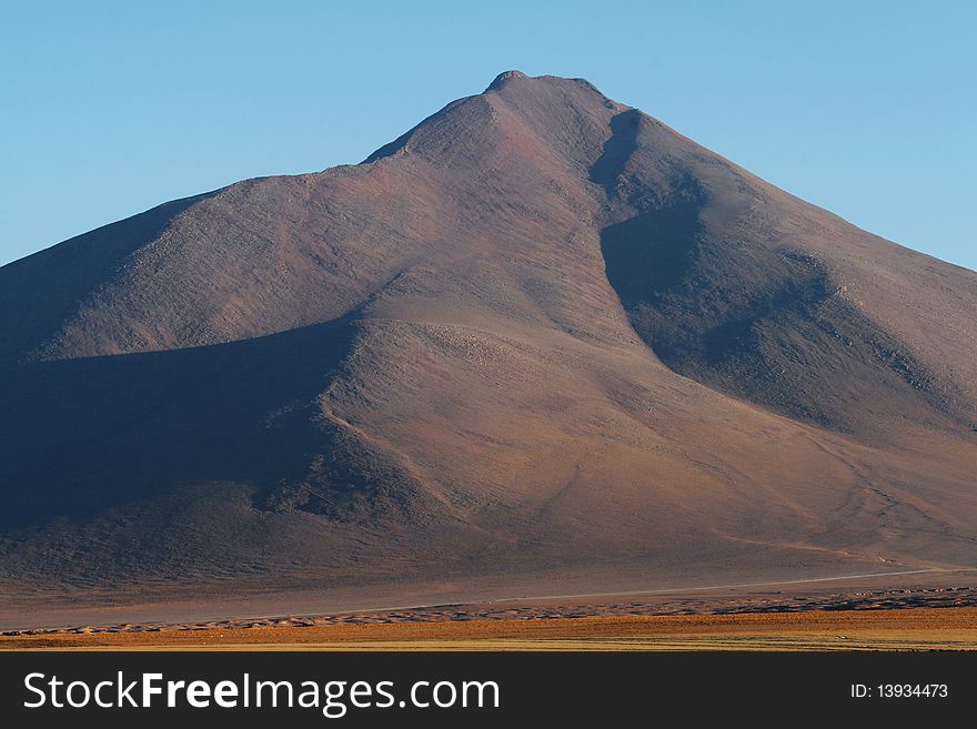 Mountain peak in Southwestern Bolivian Andes near Laguna Colorada