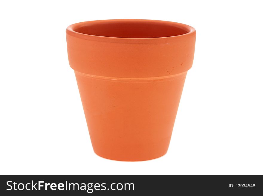 Flowerpot from clay for a flower cultivation and other plants in house conditions.