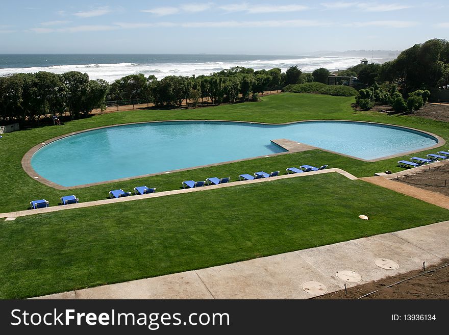 A big swimming pool in the vecinity of the sea. A big swimming pool in the vecinity of the sea.