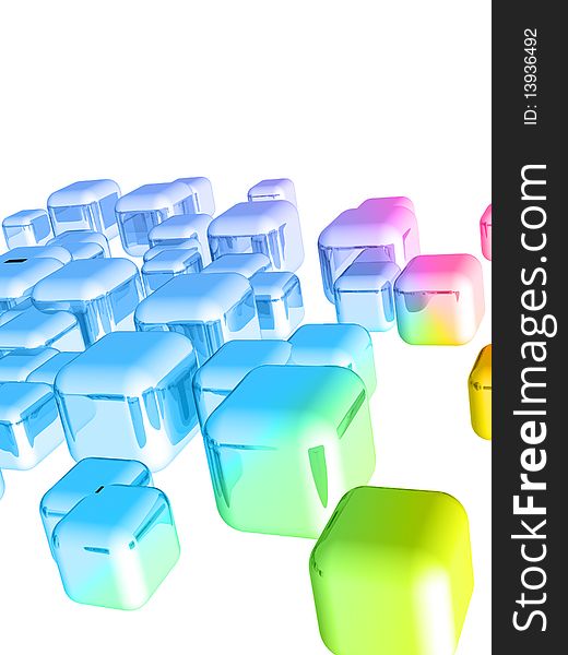 3d cubes with glossy light effects