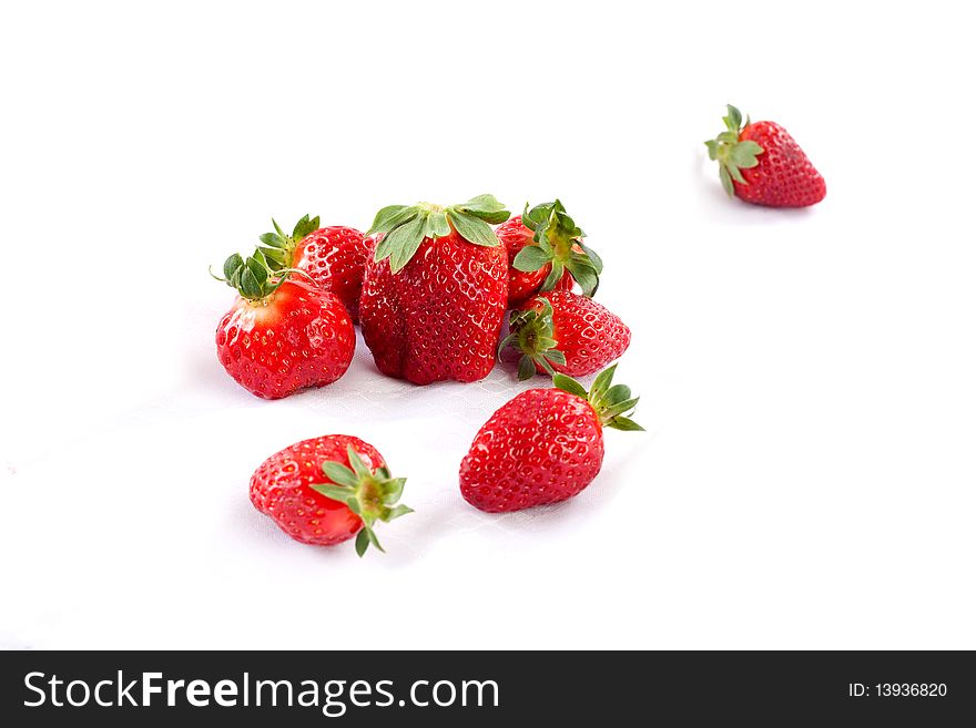 Heap of fresh and clean strawberries pn bright white background. Heap of fresh and clean strawberries pn bright white background