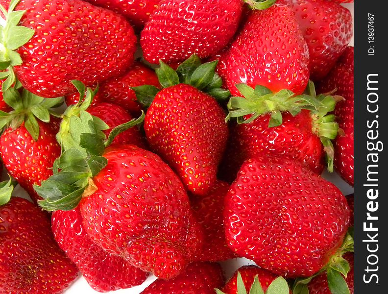 Background of juicy ripe strawberries