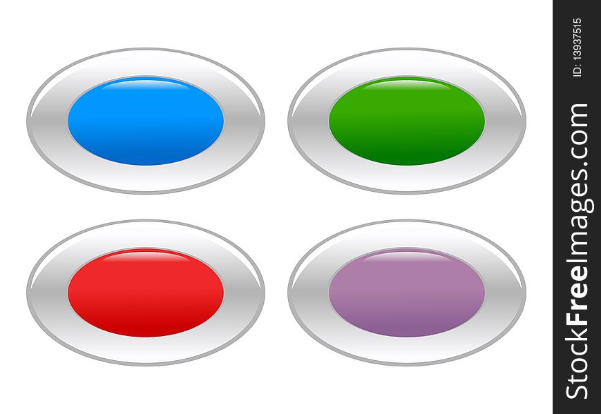 Set of vector colored buttons. Set of vector colored buttons