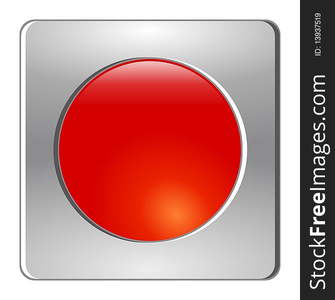 Vector colored button on chrome