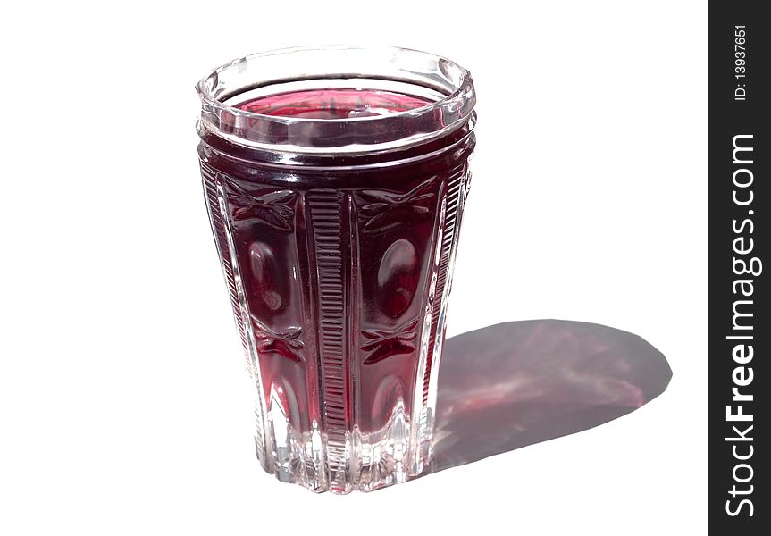 Crystal Glass With A Fruit Drink